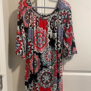 Voll Boutique Women's Multicolor Bohemian Top Stretch Size 2X